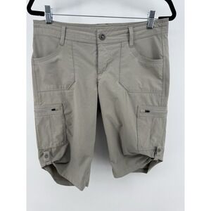 Kuhl Horizon Shorts Hiking Cargo Roll Up Ripstop Women's 8 Gray‎ Khaki